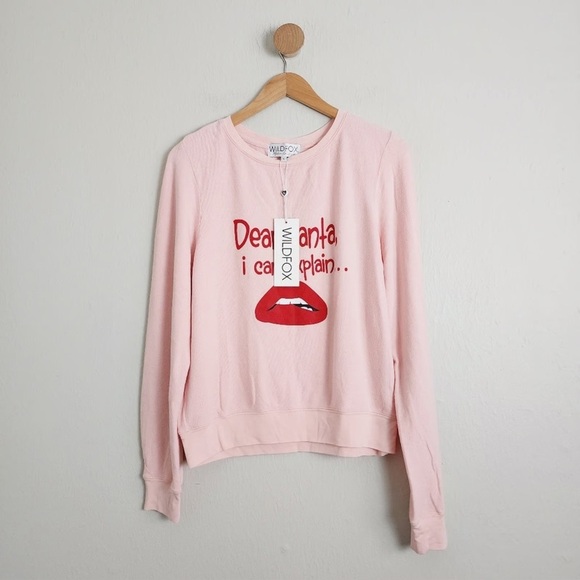 NWT Wildfox Christmas Dear Santa I Can Explain Baggy Beach Jumper Small Graphic - Picture 1 of 5